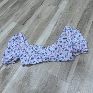 Women’s Zara Crop‎ Top Size X-Large Xl Multicolor Floral